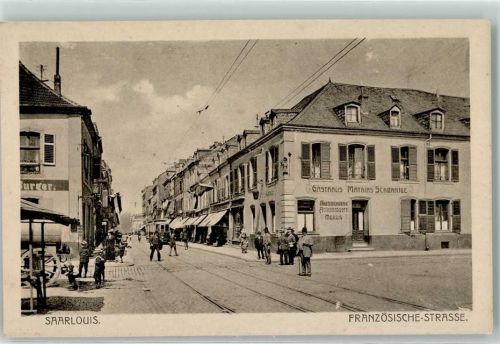 Saarlouis Französische Straße Gasthaus Straßenbahn