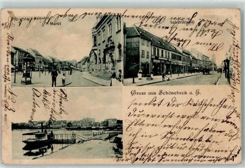 Schönebeck 1900 Markt Salzerstraße Hafen