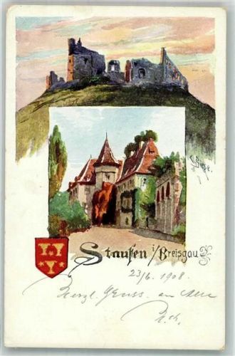 Staufen 1908 sign. Biese C. Ruine