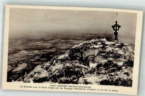 68500 Hartmannswiller Hartmannsweiler 1936 Foto AK Denkmal Kreuz Hartmannswillerkopf