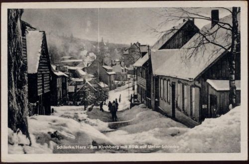 1956 Schierke im Winter, Blick auf Unter-Schierke,R. Lederbogen