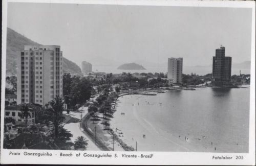 um 1950/60 S. Vicente, Strandansicht (beach), Strand von Gonzaguinha, Brasilien