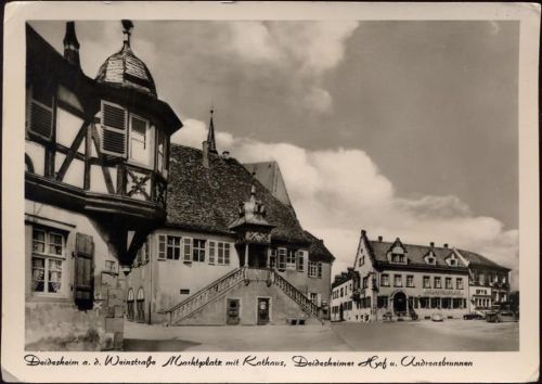 um 1950-60 Deidesheim a.d. Weinstraße, Marktplatz,A. Gerspach AKU1