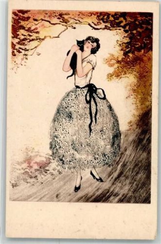 Frau mit Katze Pariss Gravures Nr.1055