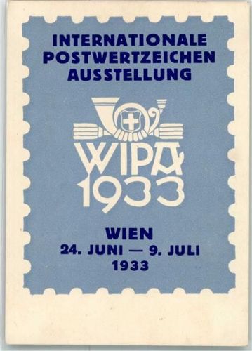 Wien WIPA Internationale Postwertzeichen Ausstellung 1933 Sonderstempel