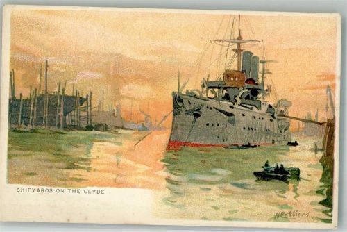 1899 Hafen Kriegsschiff Shipyards on the Clyde