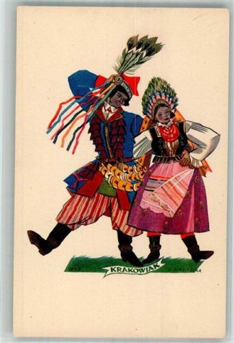 1927 Krakowiak Trachten Serie polnische Tänze Art Deco