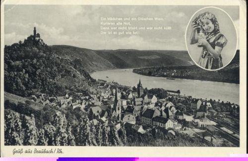 56338 W5423 Braubach 1952 - Gruß aus/greetings from Braubach, Gedicht/poem,Fritz Wagner AKU2