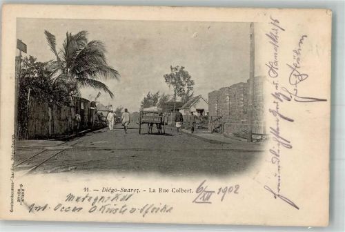Antananarivo 1902 Gebrauchsspuren Rue Colbert Tracht diego Suarez