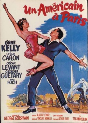 Gene Kelly, Leslie Caron in -Un Americain a Paris-, Musical, Druck nach Filmplakat, Schauspieler, performer AKU2 Filmverlag um 1980/90