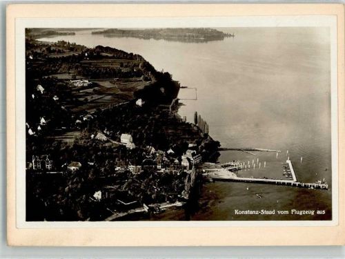 Staad Fliegeraufnahme Original aufmontierte Verlagsmusterkarte