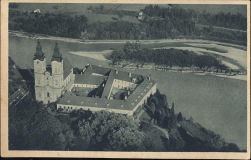 1938 Neuhaus, Schloß (castle) Vornbach, Flugzeugaufnahme (aerial photo),Ferd. Obpacher
