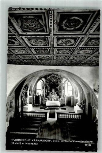 Krakaudorf Pfarr- Kirche Gothische Kasettendecke Hochaltar