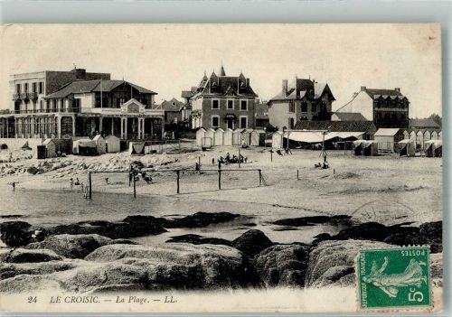 Le Croisic Schwimmbad Strand Gasthaus Briefmarke bildseitig