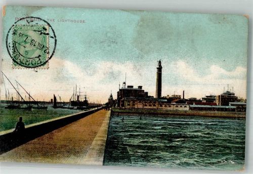 Port Said 1913 Leuchtturm Marke bildseitig