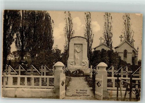 Saint-Amand-les-Eaux 1917 Denkmal Ruhestädte Deutscher Krieger Feldpost WK I Nr. 411