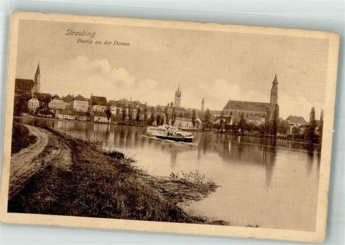 Straubing 1912 Panorama des Ortes mit Basilika St. Jakob Verlag Dr. Trenkler Co. 78901