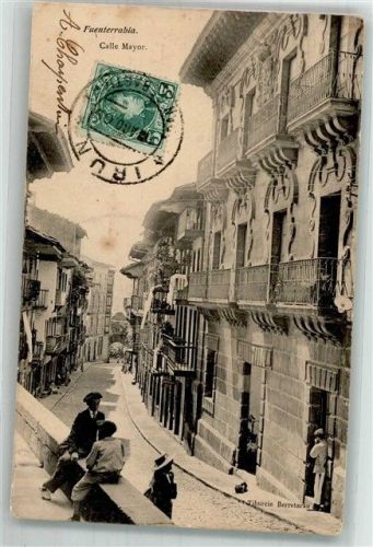 Fuenterrabia 1905 Gasse Calle Mayor Marke bildseitig