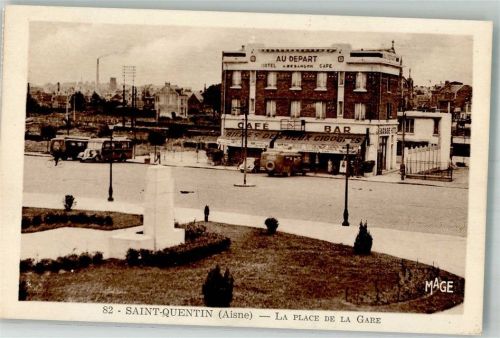 Saint-Quentin Omnibus Olditmer Cafe La Place de la Gare