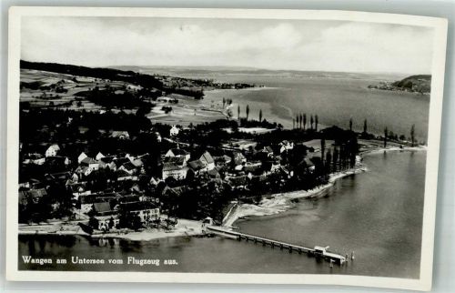 Wangen 1932 Fliegeraufnahme des Ortes am Untersee mit Seebrücke Verlag Sting