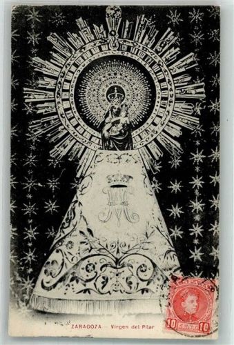 Saragossa 1908 Virgen del Pilar Marke bildseitig