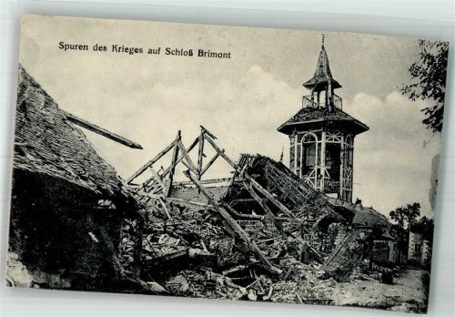Brimont 1915 Schloss Brimont Trümmer Feldpost WK I