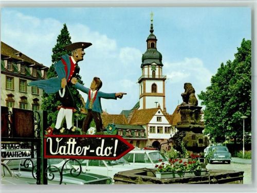 Erbach Partie beim Schloß Brunnen Wegweiser Vatter-do!