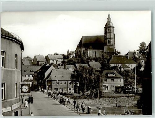 Penig Blick zur Muldenbrücke und Kirche