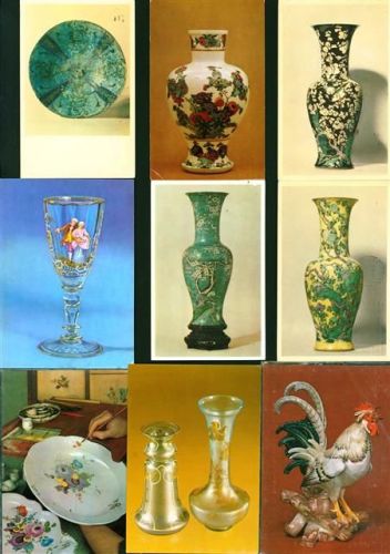 Glas & Porzellan Lot mit 29 AK, ca. 1962-1980; teils mit Gebrauchsspuren, wenige gelaufen