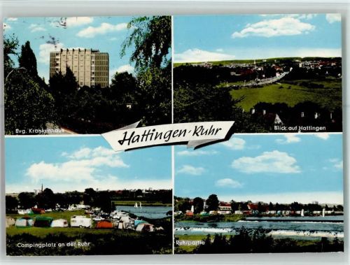 Hattingen Evangel. Krankenhaus Blick auf Hattingen Campingplatz an der Ruhr Ruhrpartie