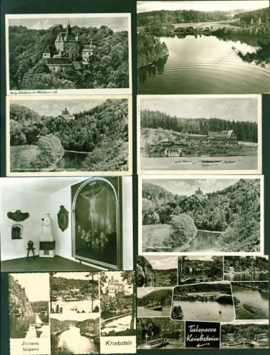 Kriebstein Lot mit 9 AK, ca. 1947-1963: überwiegend gute Erhaltung, teils gelaufen
