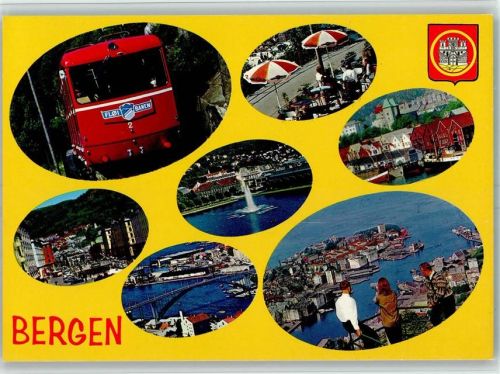 Bergen Bergbahn Hafen Fischkutter Wappen