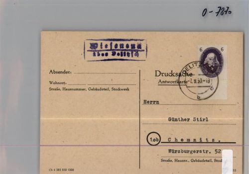 Wiesenena Landpoststempel