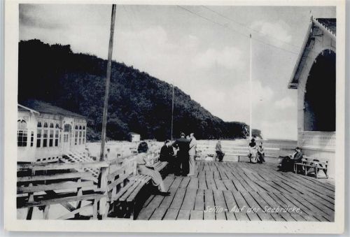Sellin Meer Strand Bank Fußgänger Pavillon