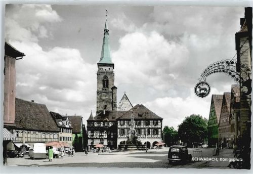 Schwabach Königsplatz , Markttag
