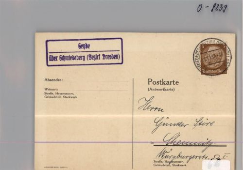 Schmiedeberg Landpoststempel