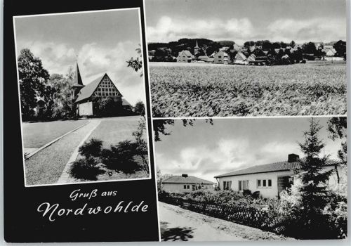 Nordwohlde Gesamtansicht Feld Haus Baum Zaun Kirche