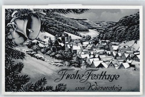 73349 W7346 Wiesensteig - Weihnachten Glocke Schnee Haus Baum Berg