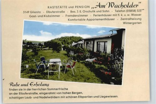 Glienitz Pension am Wacholder Blumen Tisch Stuhl