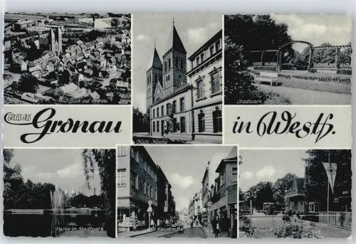 Gronau Stadtpark Neustraße Fliegeraufnahme Kirche Fußgänger