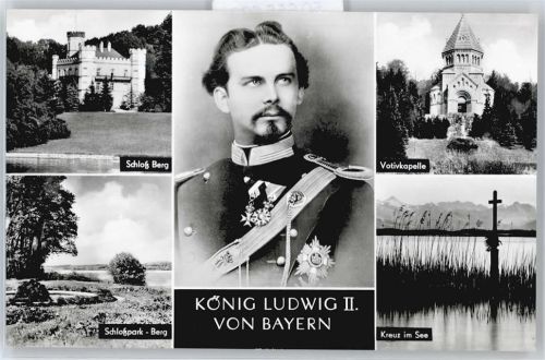 Berg Schloß Berg, Votivkapelle, Kreuz im See, König Ludwig II.