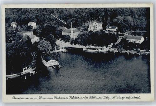 Woltersdorf Fliegeraufnahme, Haus am Flakensee, Woltersdorfer Schleuse