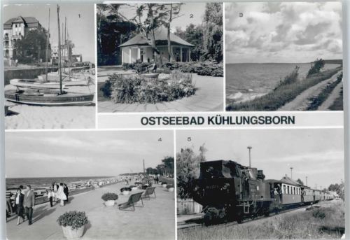 Kühlungsborn Erholungsheim Schloß am Meer, Bibliothek im Konzertgarten Ost, Strandpromenade, Eisenbahn Molli, Bahnhof Ost, Weg nach Heiligendamm