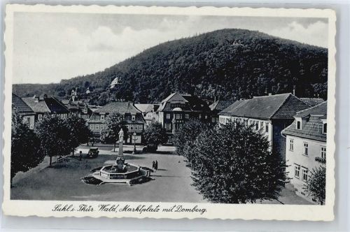 Suhl Marktplatz, Brunnen, Domberg