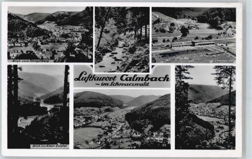 Calmbach Blick vom Hengstberg, Schwimmbad