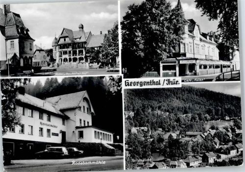 Georgenthal Hotel Deutscher Hof, Rodebachmühle, Teilansicht, Cafe Adler