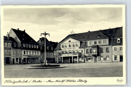 Königsbrück WK II, Gasthaus Zum schwarzen Adler, Apotheke, Brunnen