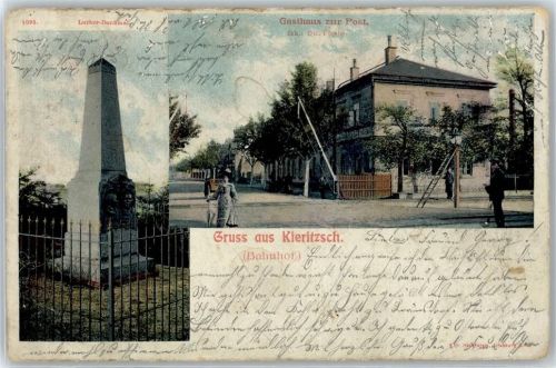 Kieritzsch Bahnhof , Kriegerdenkmal , Gasthaus zur Post