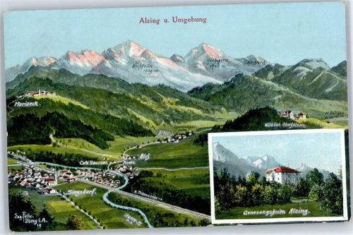 Alzing Genesungsheim, Hochfelln, Hochgern, Maria Eck, Siegsdorf, Sign. E. Felle