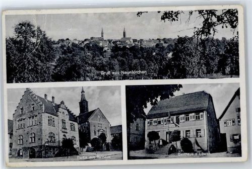 Neunkirchen Gasthaus zum Löwen , Marke teilweise entfernt